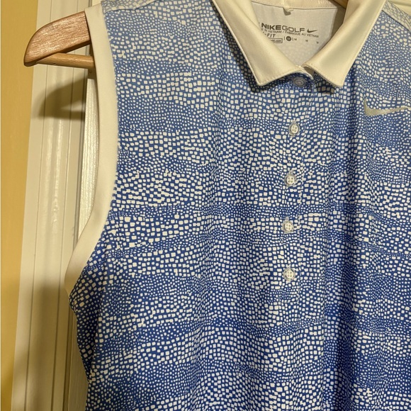 Nike GOLF Dri-Fit Women’s Sleeveless Top Shirt Blue/White Swoosh Size Medium - Picture 4 of 13